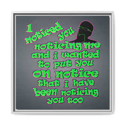 noticed you noticing - framed canvas art (grey-light grey)