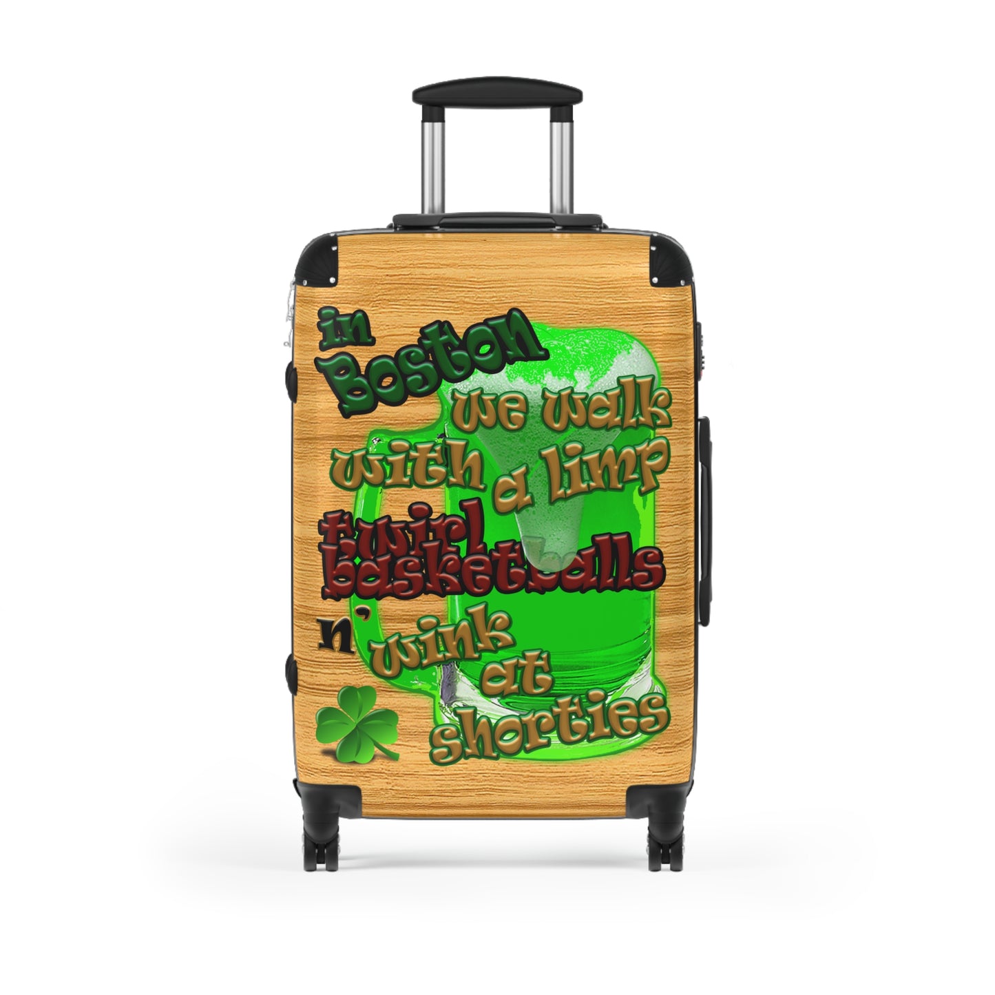 celtics logo - Suitcase (butterscotch wood finish)