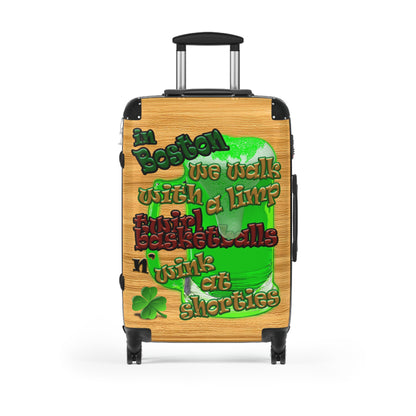 celtics logo - Suitcase (butterscotch wood finish)