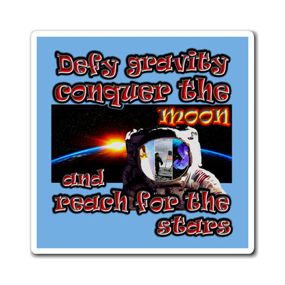 defy conquer reach - Magnets - (light blue)