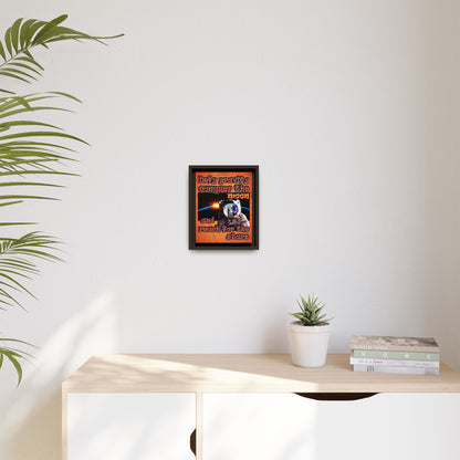 defy conquer reach - framed canvas art (burnt orange)