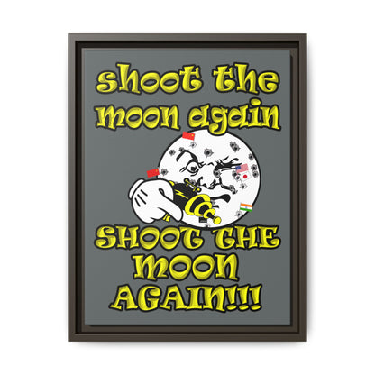 shoot the moon again - framed canvas art (dark grey)