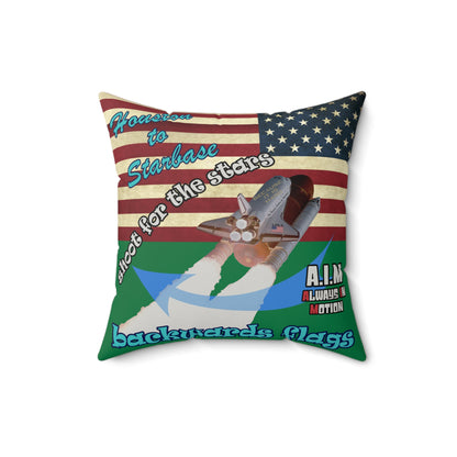 shoot for the stars - Faux Suede Square Pillow - (dark green)