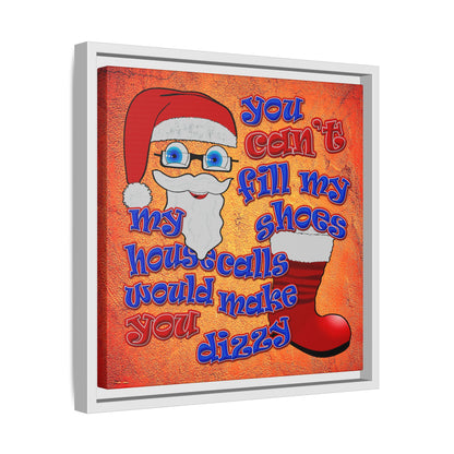 santa's shoes - framed canvas art (burnt orange)