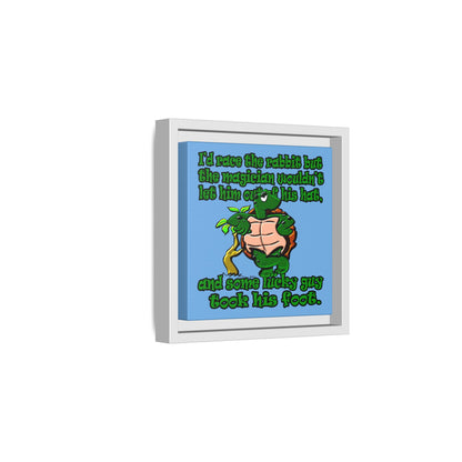 turtle race - framed canvas art (light blue)
