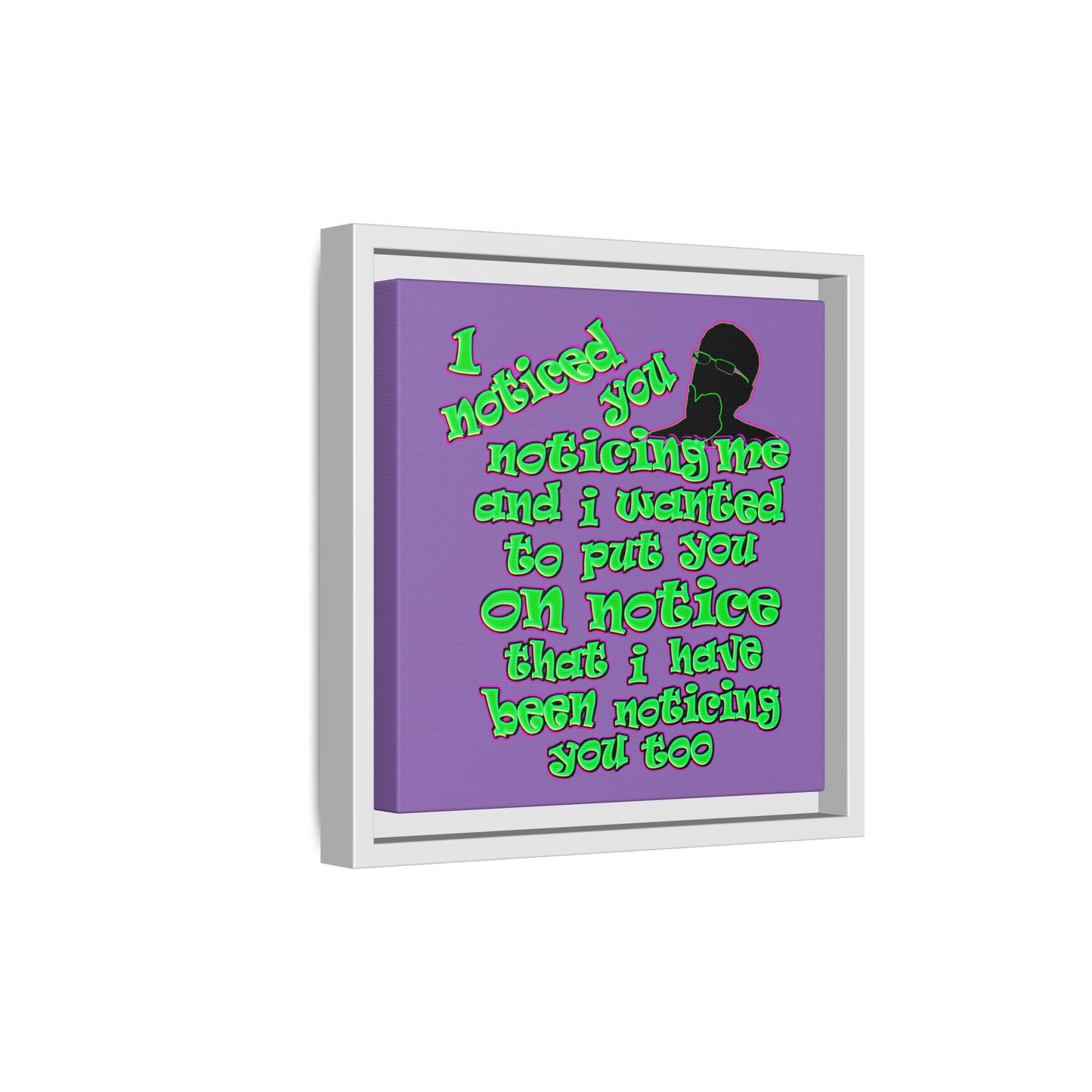 noticed you noticing - framed canvas art (light purple)