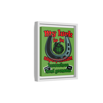 my luck - framed canvas art (green)