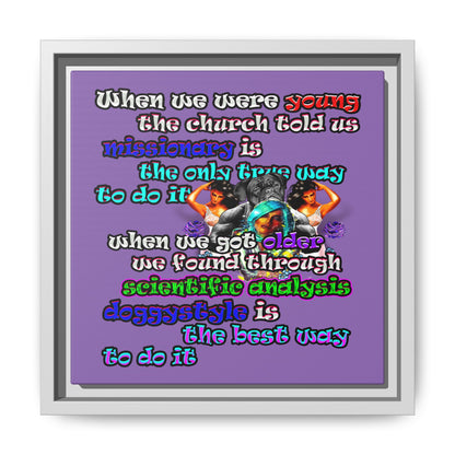 doggystyle - framed canvas art (light purple)
