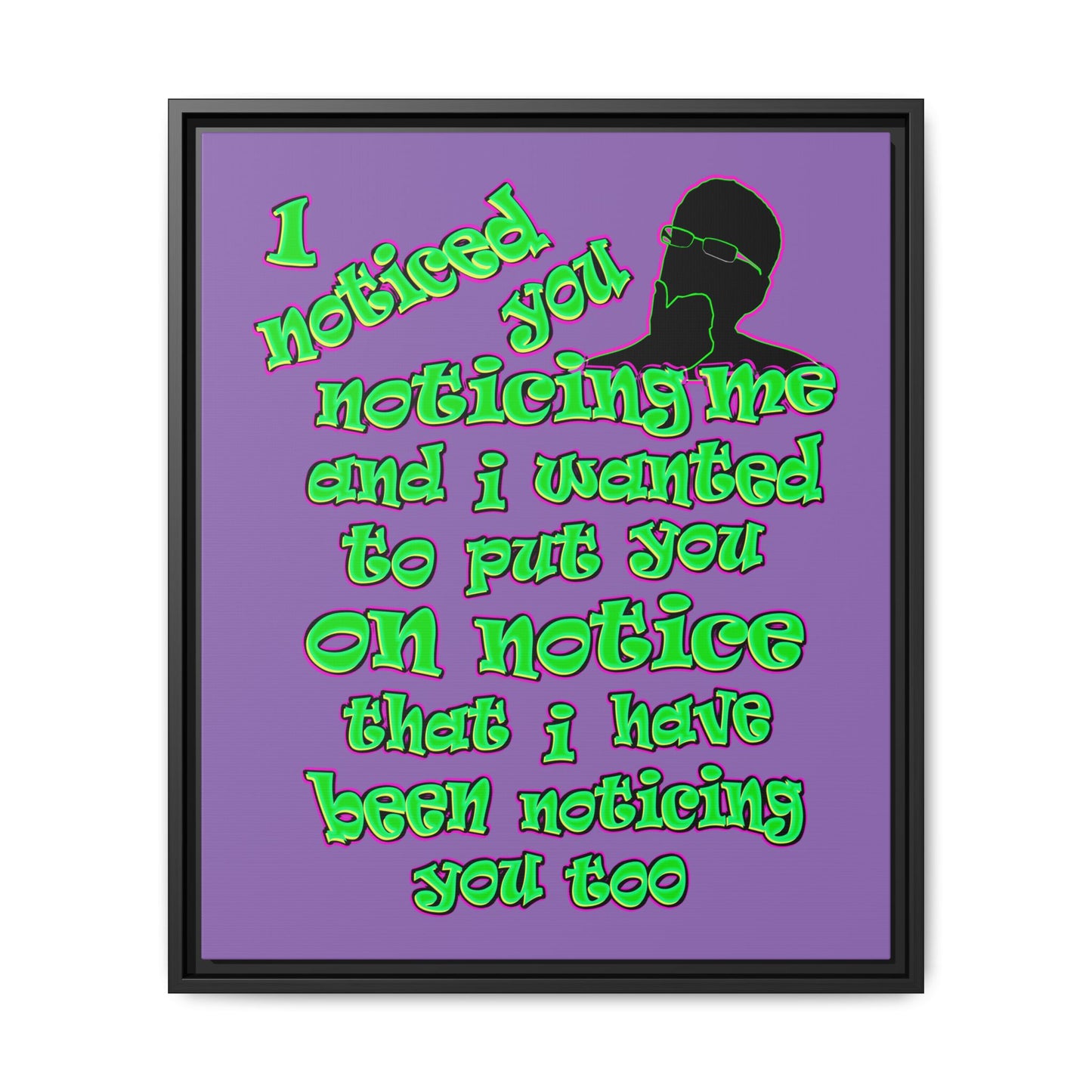 noticed you noticing - framed canvas art (light purple)