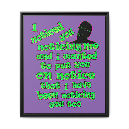noticed you noticing - framed canvas art (light purple)