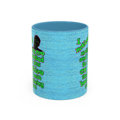 noticed you noticing - Accent Mug (faded dark blue)