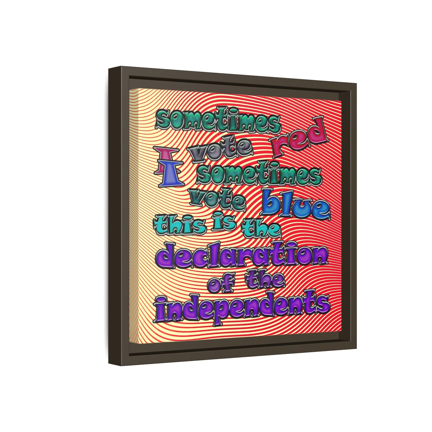 declaration of the independents - framed canvas art (yellow-orange wave)