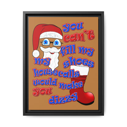 santa's shoes - framed canvas art (light brown)