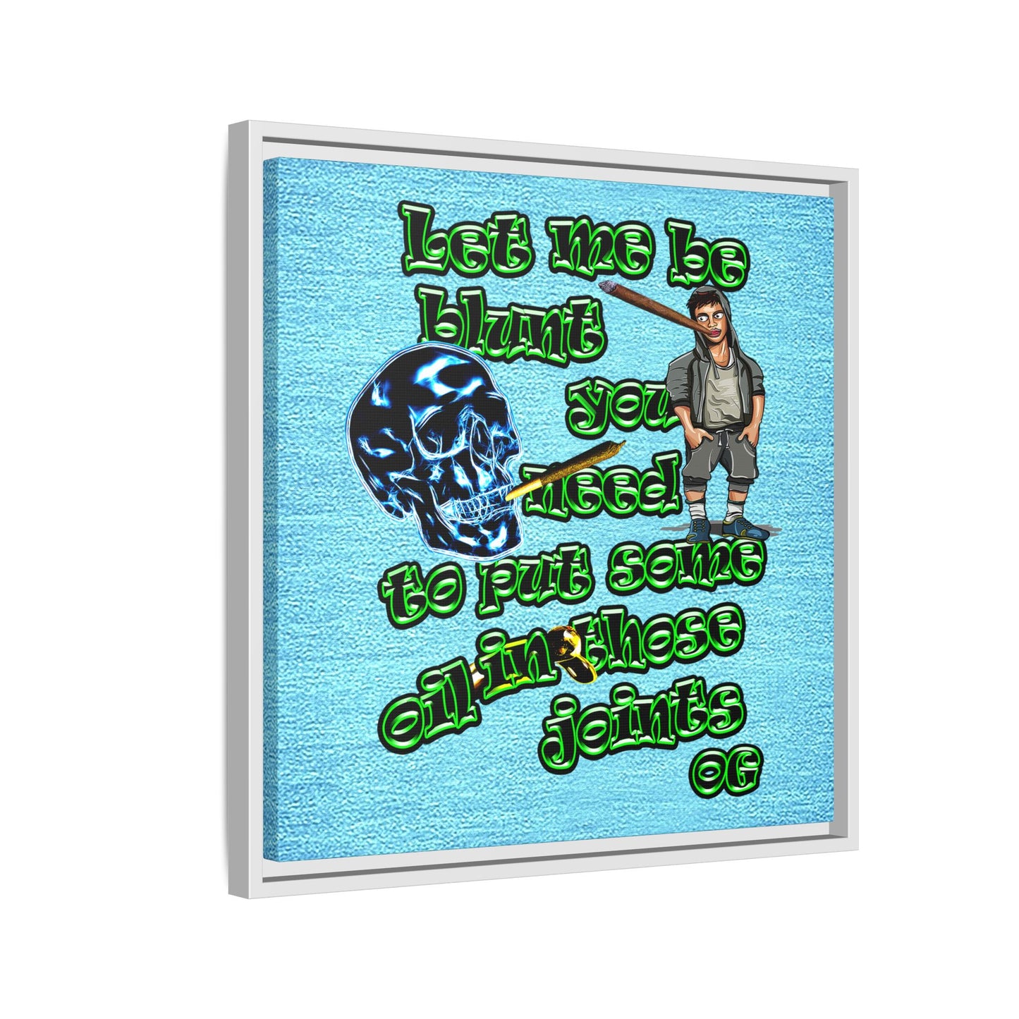 og - framed canvas art (faded blue)