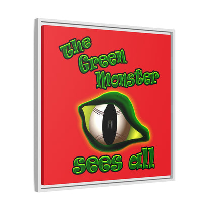green monster - framed canvas art (red)