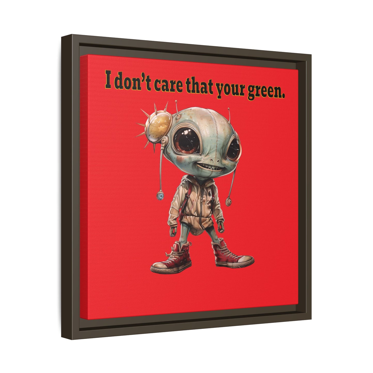 I don't care that your green - framed canvas art (red)