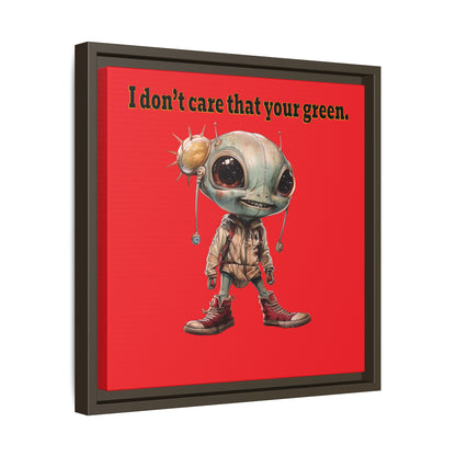 I don't care that your green - framed canvas art (red)