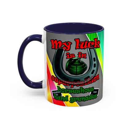 my luck - Accent Mug (rainbow split)