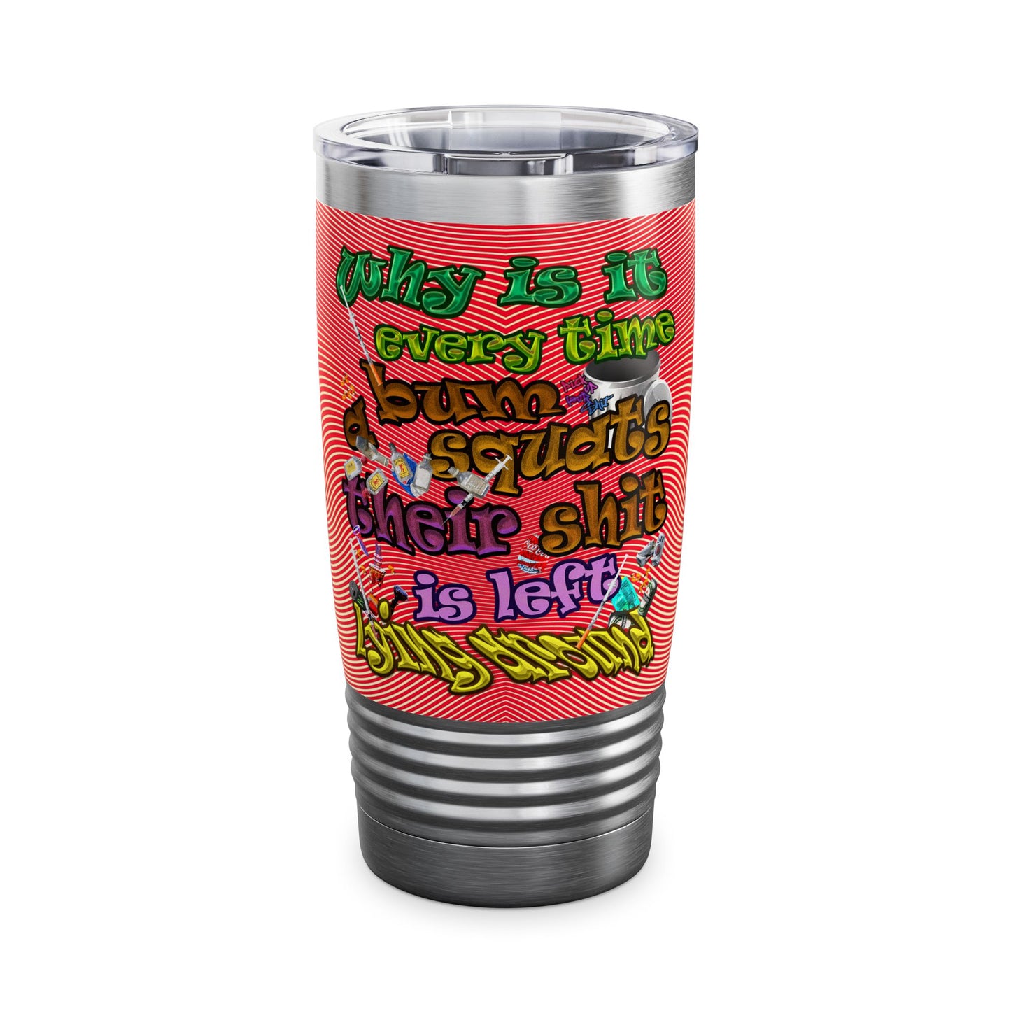 the bum's shit - Ringneck Tumbler, 20oz (yellow-orange wave)