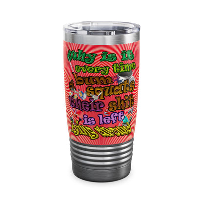 the bum's shit - Ringneck Tumbler, 20oz (yellow-orange wave)