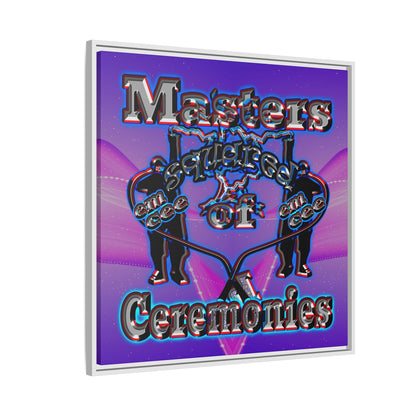 em cee squared - framed canvas art (purple-pink wave)