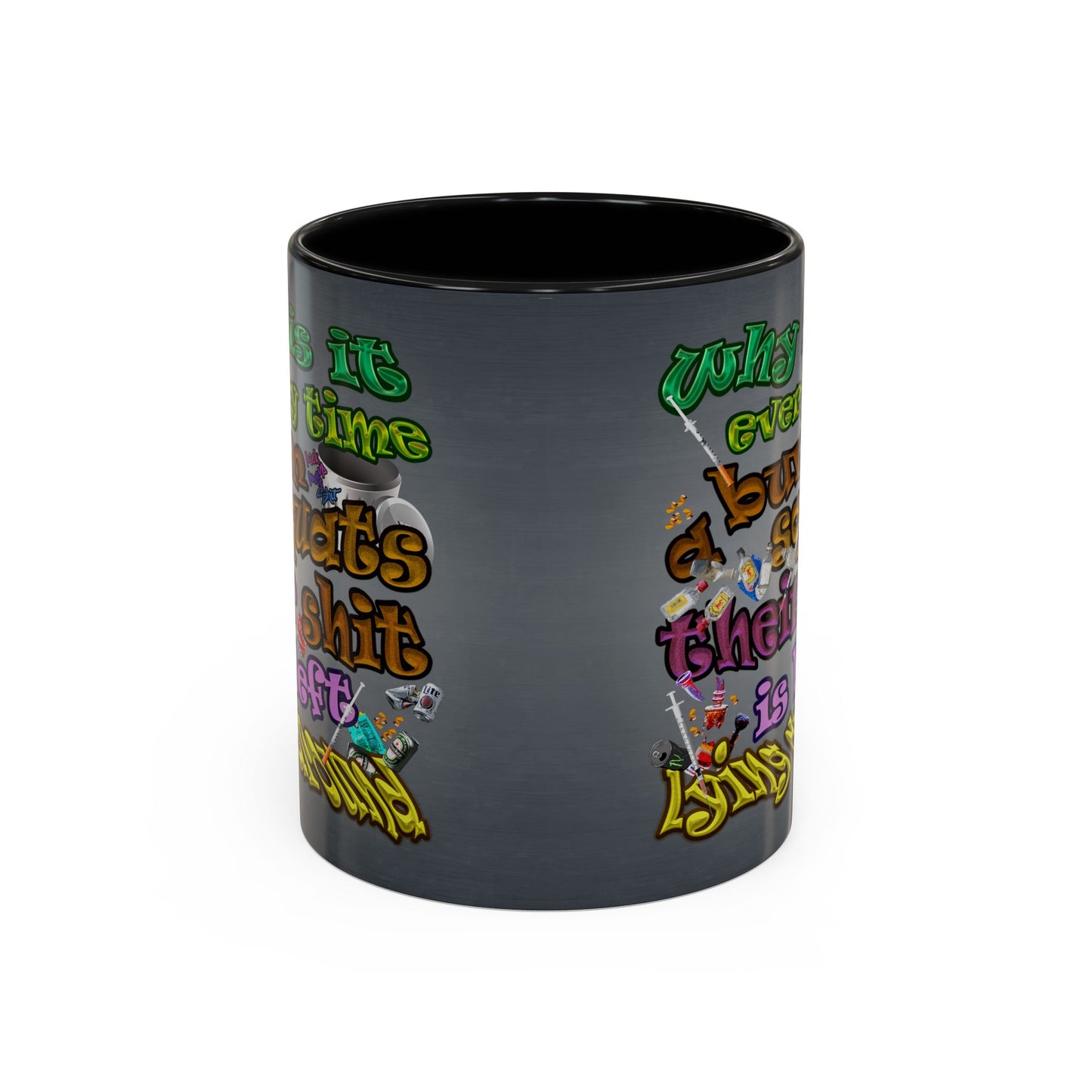 the bum's shit - Accent Mug (grey-light grey)