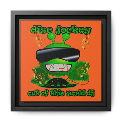 disc jockey - framed canvas art (orange)