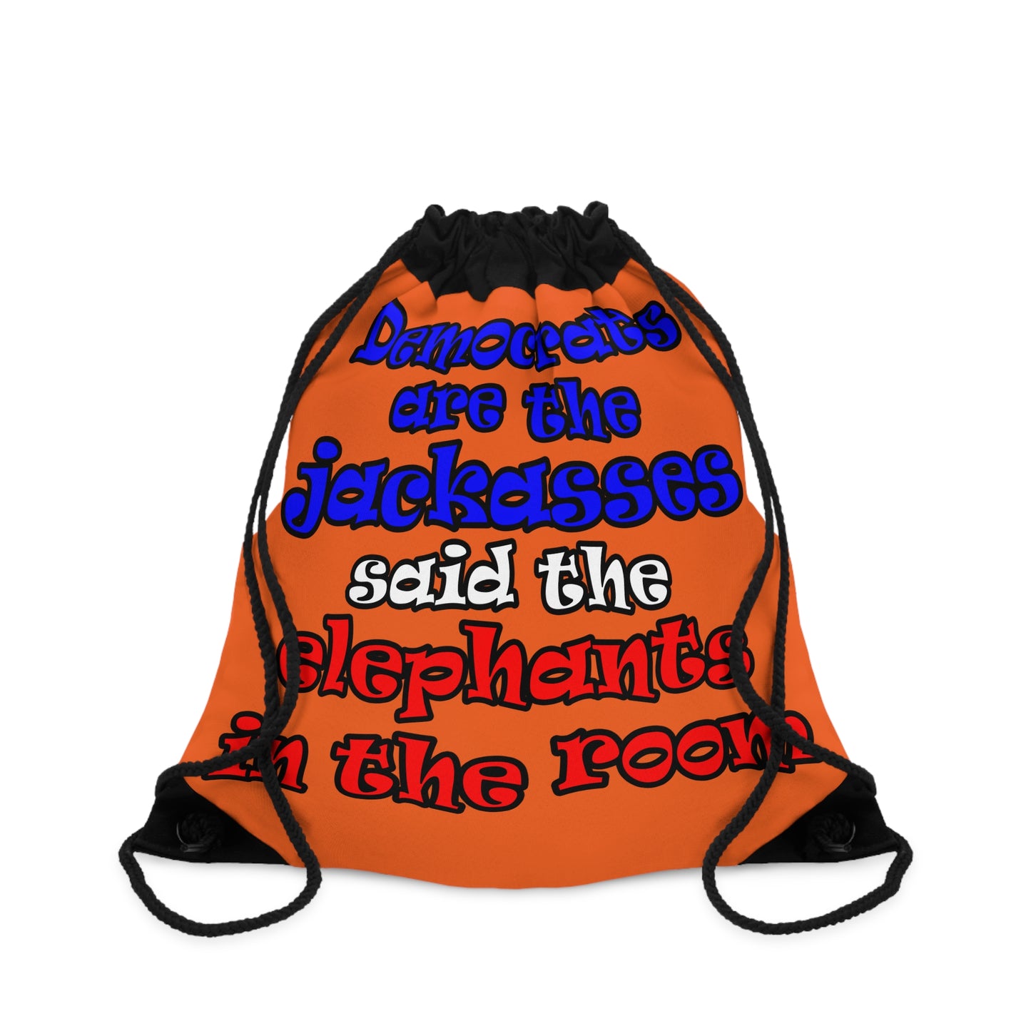donkeys and elephants - Drawstring Bag (orange)