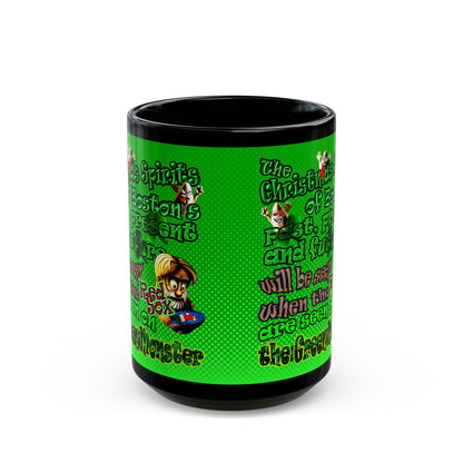 christmas spirits of boston - Black Mug (logo green)