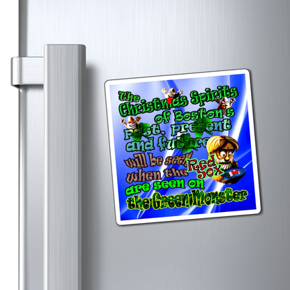 christmas spirits of boston - Magnets - (blue-white wave)