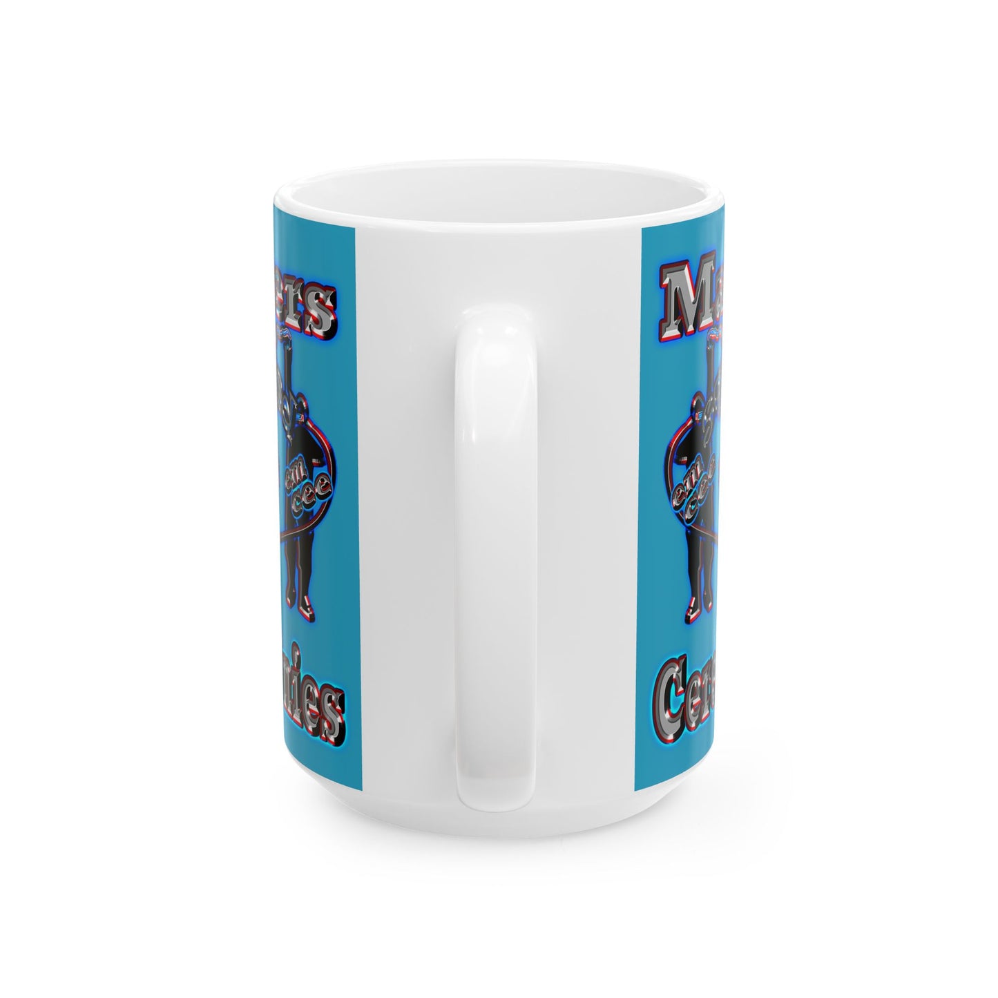 em cee squared - White Mug (turquoise)