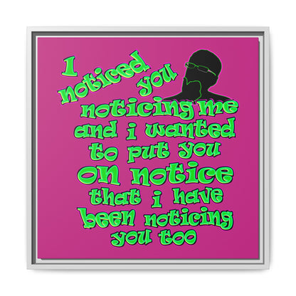 noticed you noticing - framed canvas art (pink)