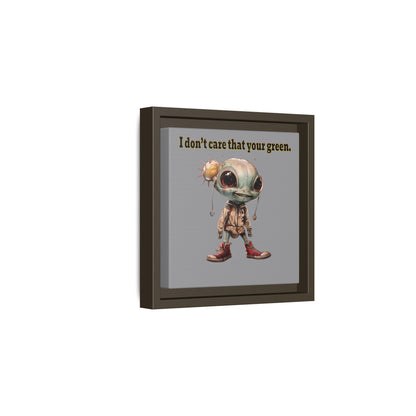 I don't care that your green - framed canvas art (grey)