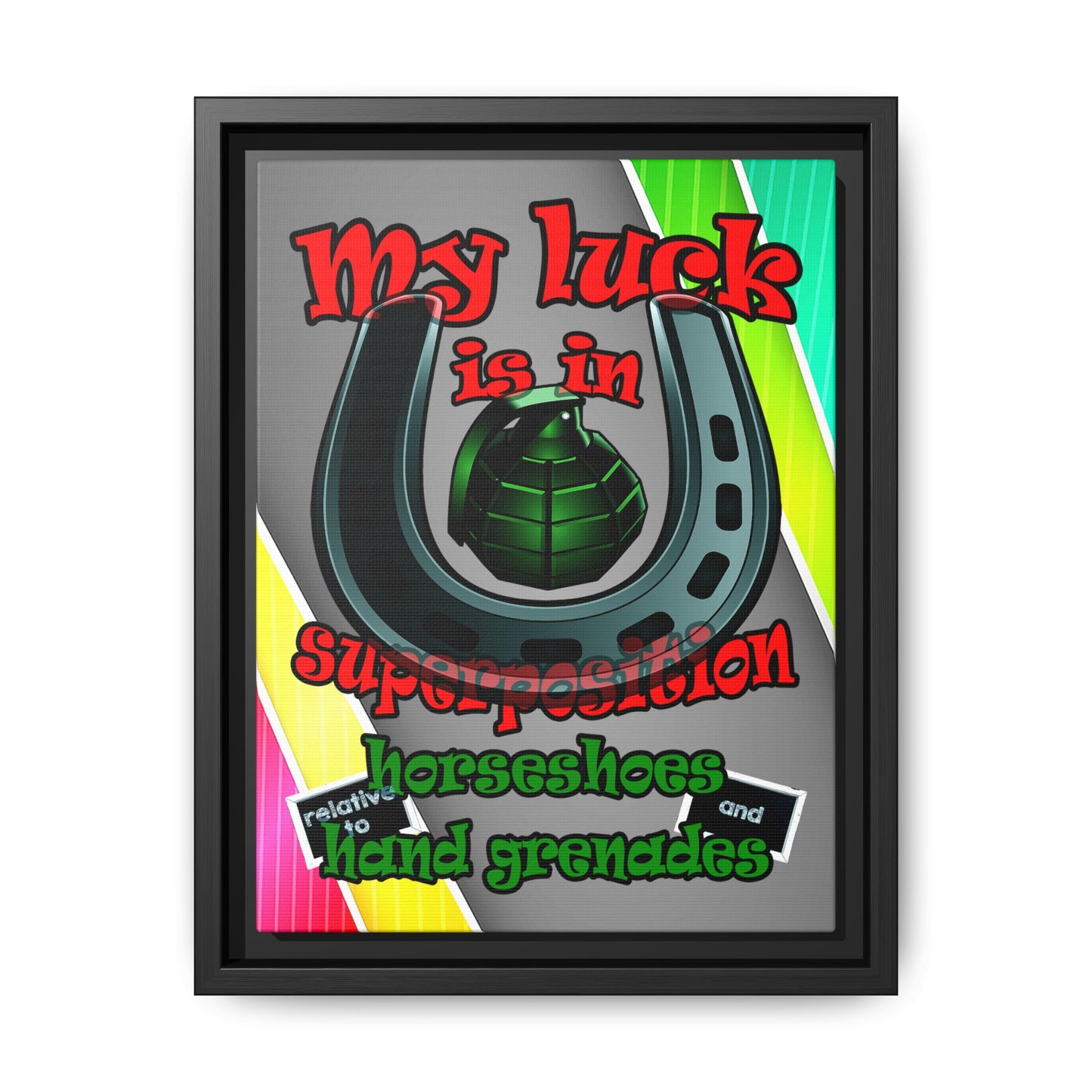 my luck - framed canvas art (rainbow split)