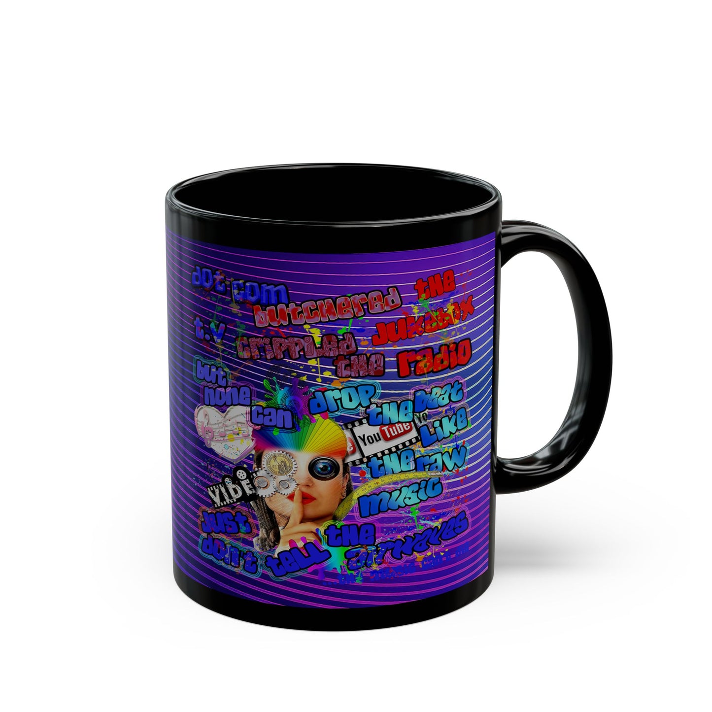 drop the beat - Black Mug (purple wave)