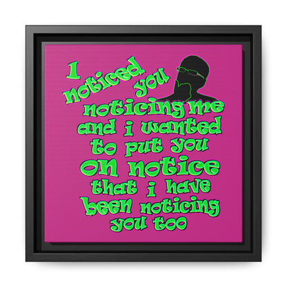 noticed you noticing - framed canvas art (pink)