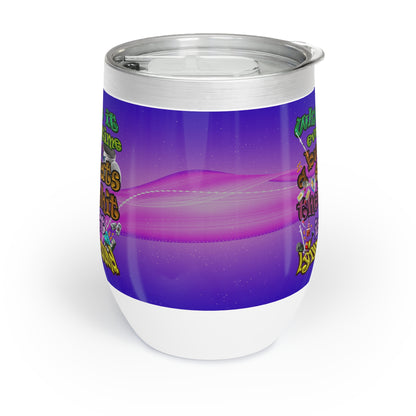 the bum's shit - Chill Wine Tumbler (purple-pink wave)