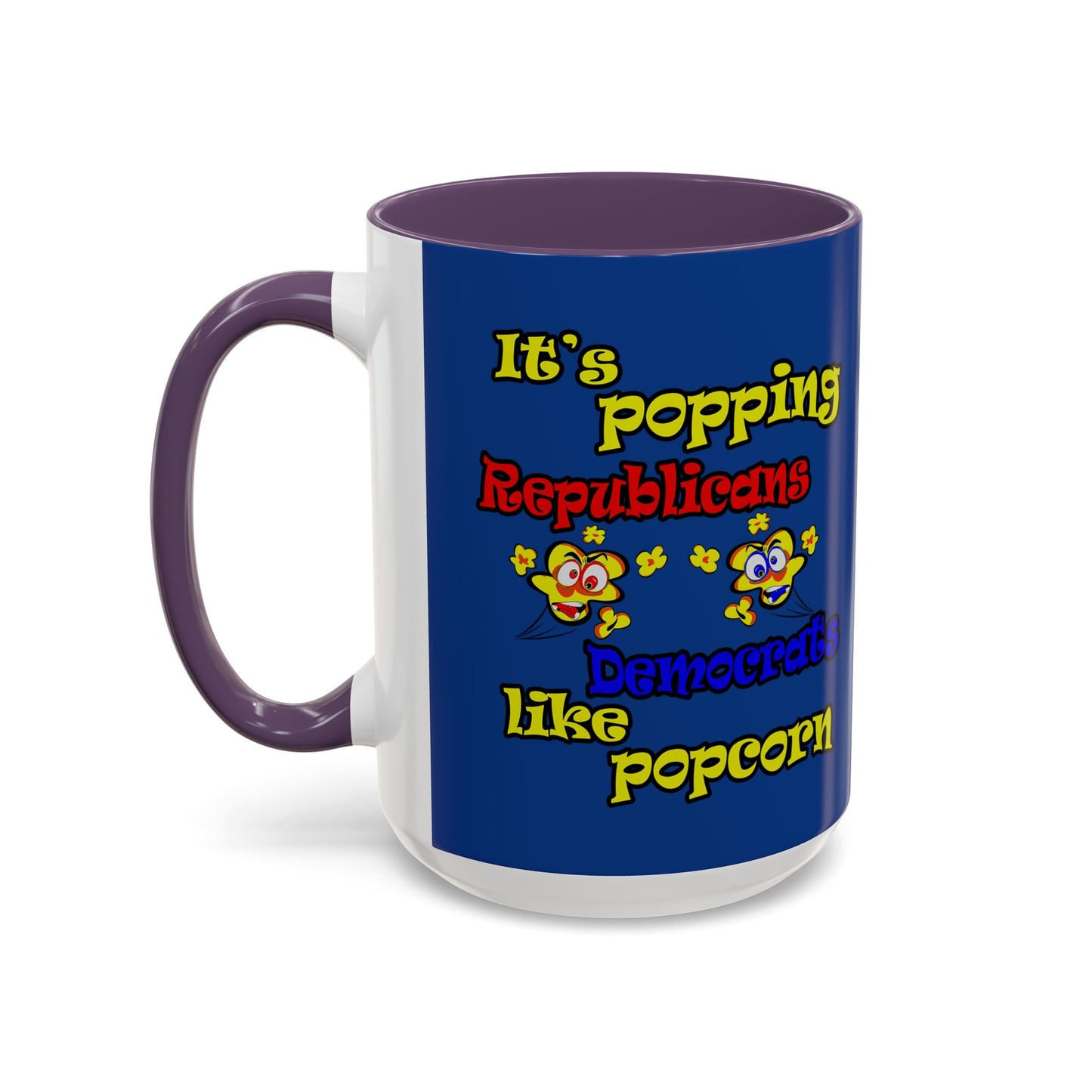 popping like popcorn - Accent Mug (dark blue)