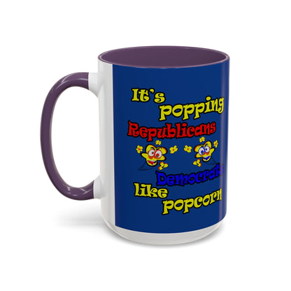 popping like popcorn - Accent Mug (dark blue)