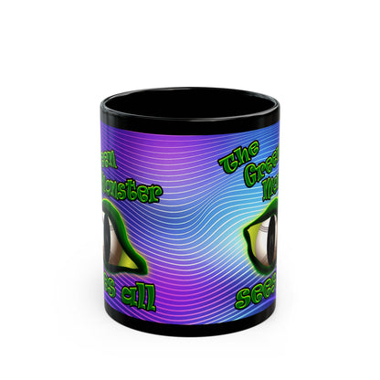 green monster - Black Mug (purple wave)