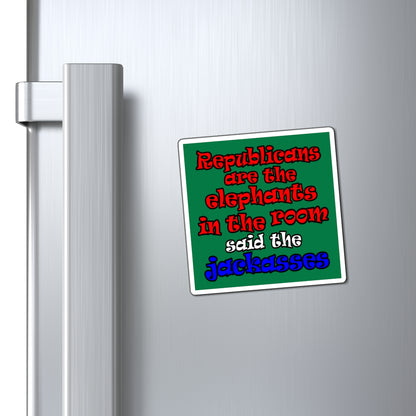 donkeys and elephants - Magnets - (dark green)