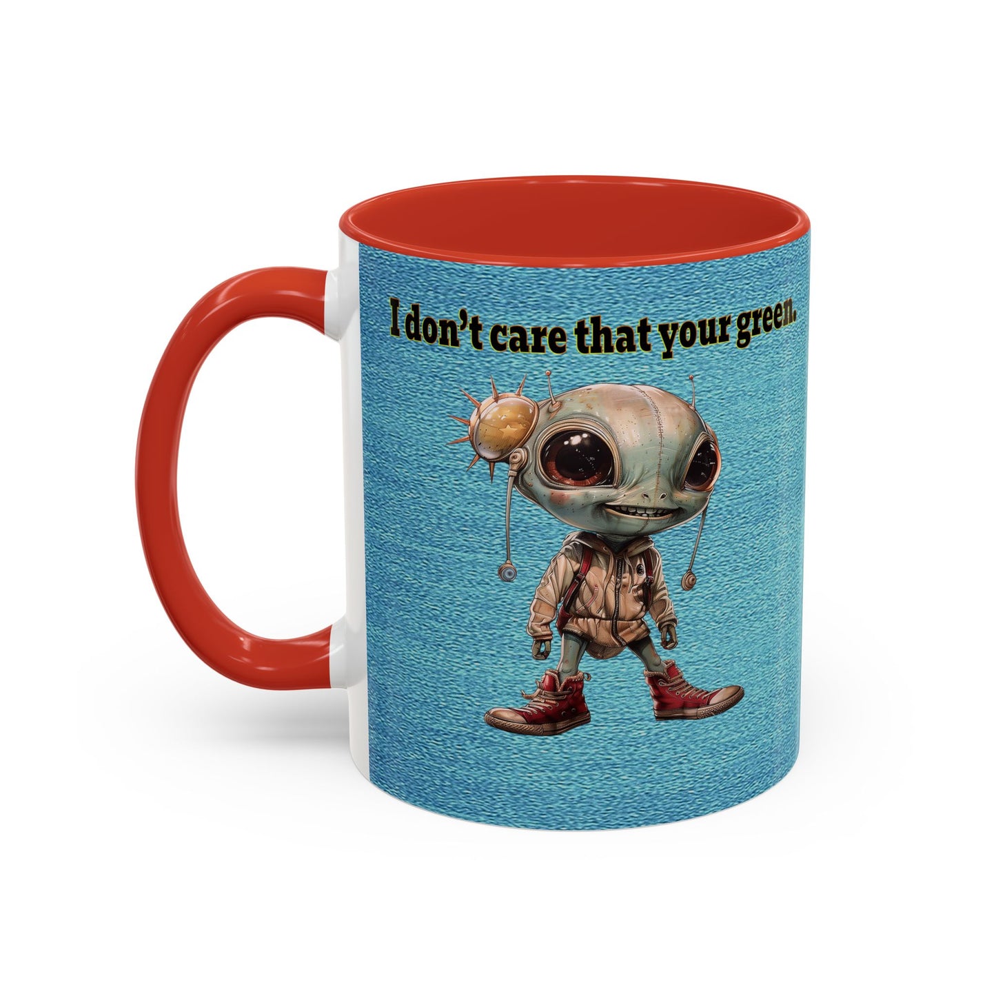 I don't care that your grey - Accent Mug (faded blue)