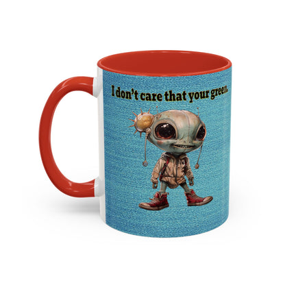 I don't care that your grey - Accent Mug (faded blue)