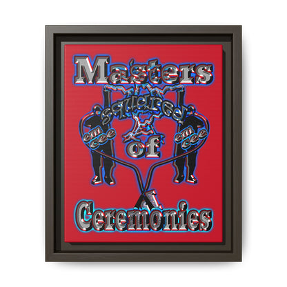 em cee squared - framed canvas art (dark red)
