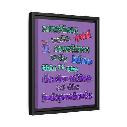 declaration of the independents - framed canvas art (light purple)