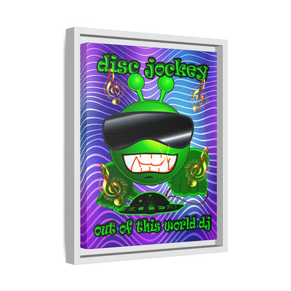 disc jockey - framed canvas art (purple wave)