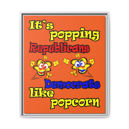 popping like popcorn - framed canvas art (orange)