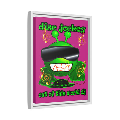 disc jockey - framed canvas art (pink)