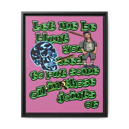 og - framed canvas art (light pink)