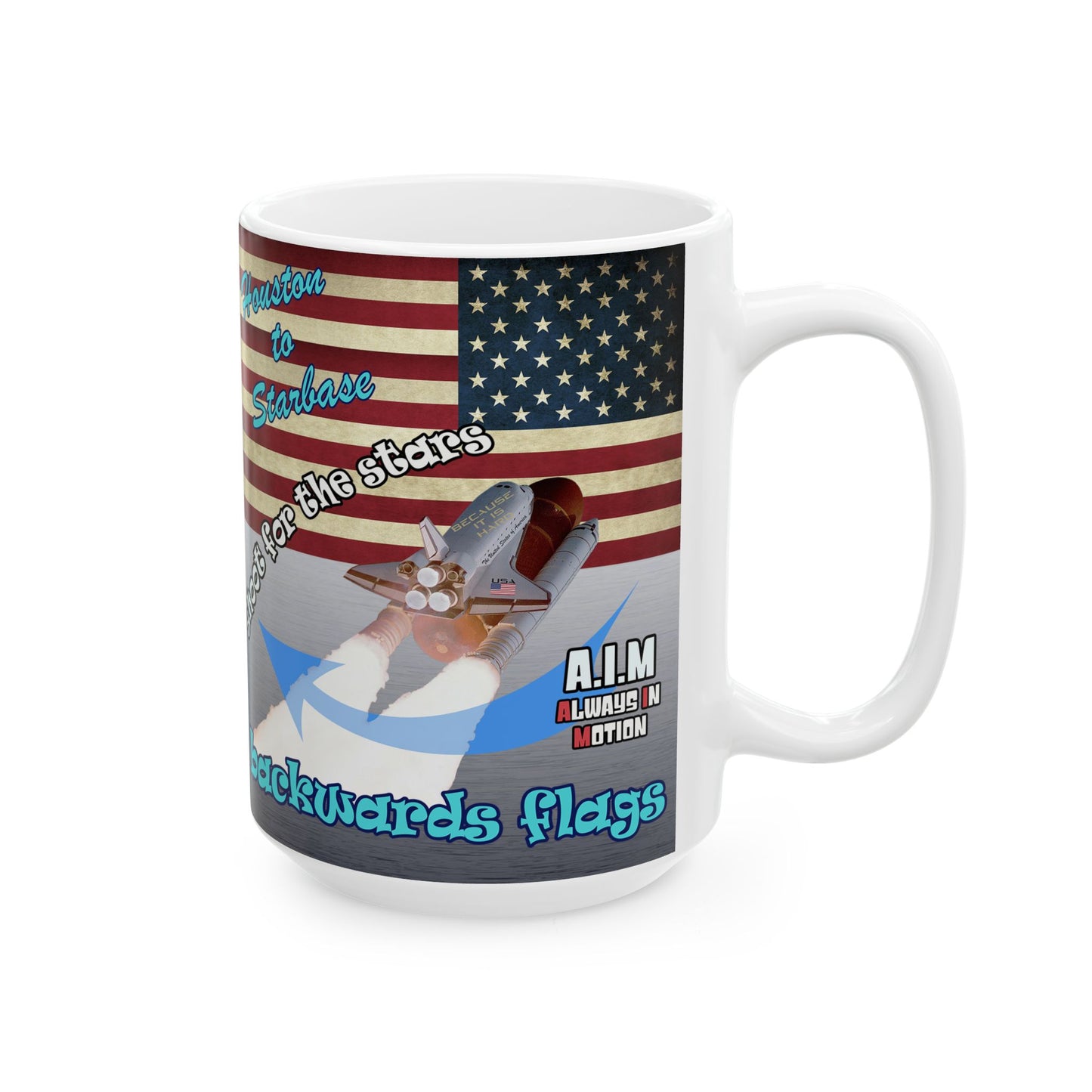 shoot for the stars - White Mug (brushed nickel)